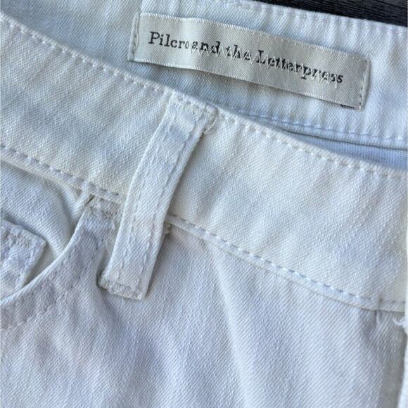 Pilcro And The Letterpress White Jeans Size 28 Lace Up Ankle Boho Anthropologie - Picture 5 of 12